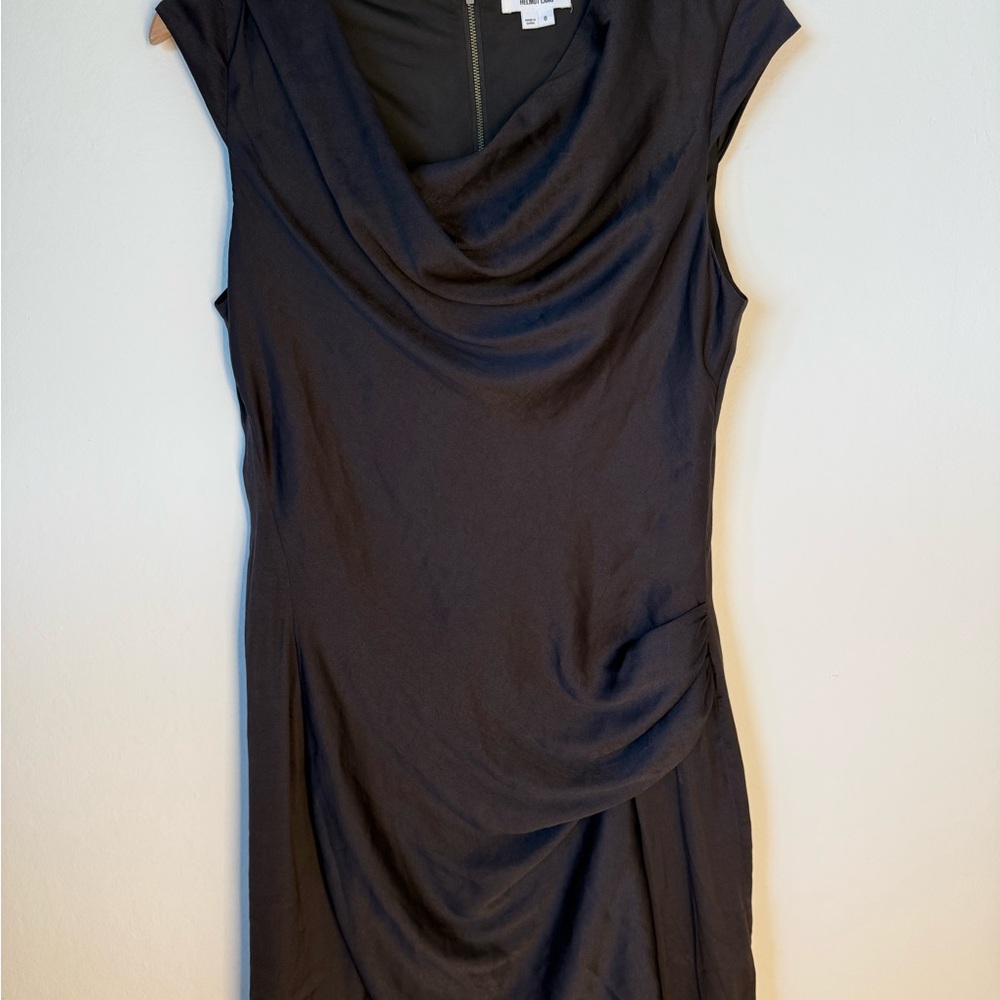 Helmut Lang Brown Silk Cocktail Dress